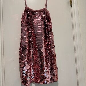 Rose Pink Sequin Slip Dress
